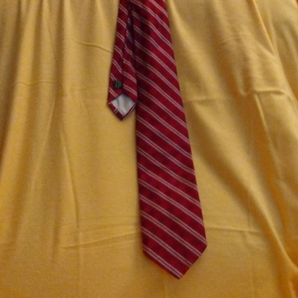 Striped Tie (Red w/ White - Sears The Men's Store)